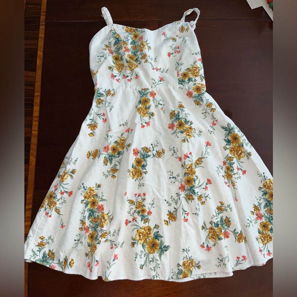 Old navy cami cotton floral linen sun dress stretch m